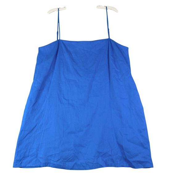 Gianni Bini Dresses & Skirts - Gianni Bini Womens XL Blue Linen Blend Mini Dress Spaghetti Strap Summer Coastal